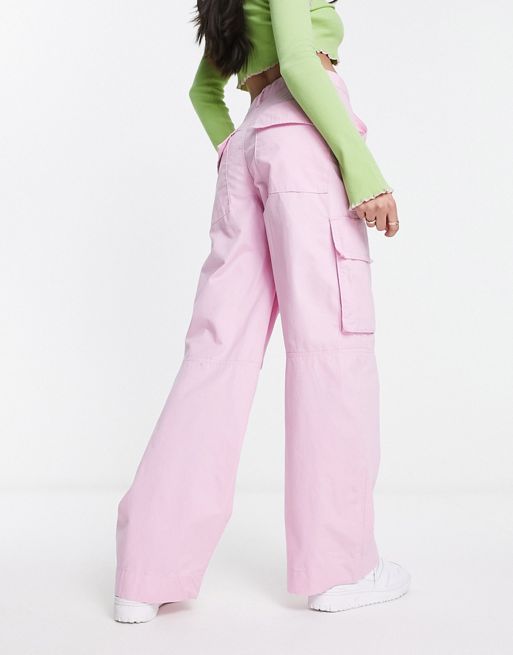 Monki Cargo trousers - light pink - Zalando.de