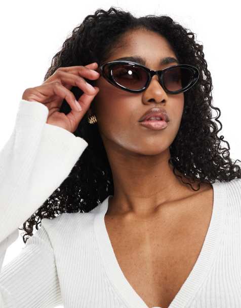 Monki cat eye sunglasses in brown tortoise shell - view 1