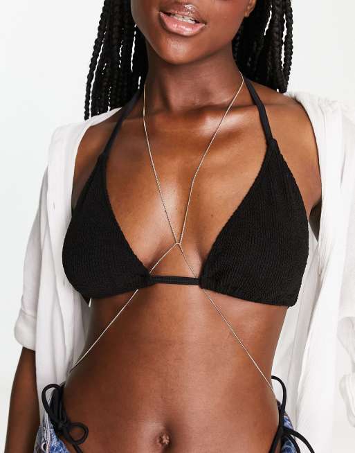 Monki - Catenina per il corpo color oro con design incrociato