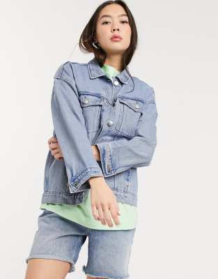 oversized short denim jacket