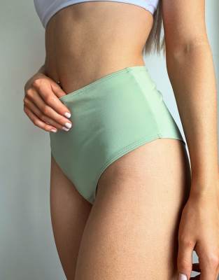 sage green bathing suit