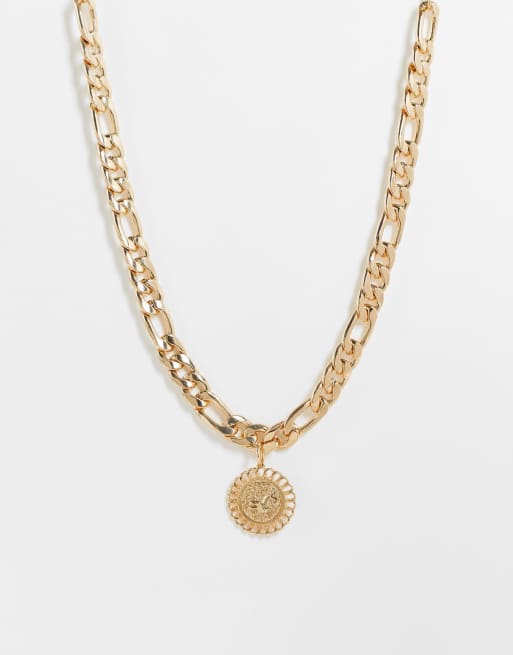 Monki chain pendant necklace in gold ASOS