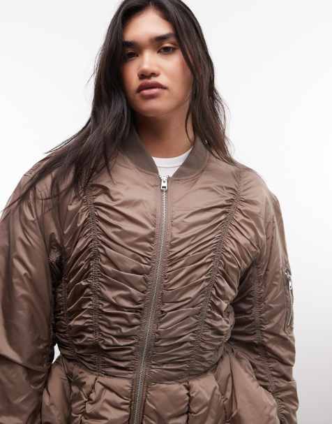 Monki - Chaqueta bomber fruncida en topo - view 1