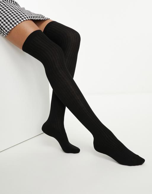 Monki - Chaussettes hauteur genou - Noir