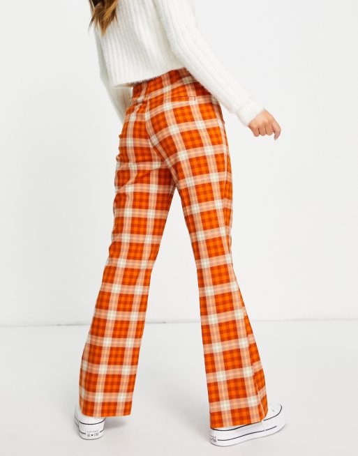 Guess Gingham Check Pants -Pink - Bottoms - Women