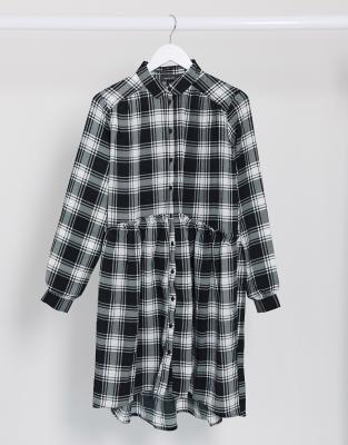 checked smock dress