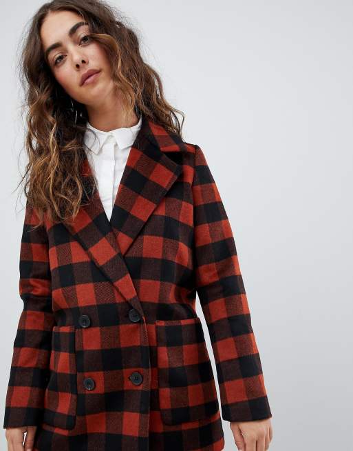 Monki checked 2025 double breasted jacket