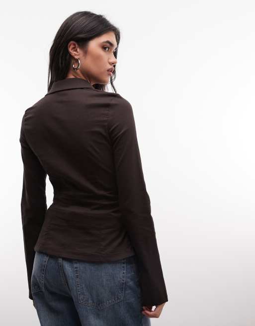 Monki - Chemise ajustée - Marron foncé, 4 de 4