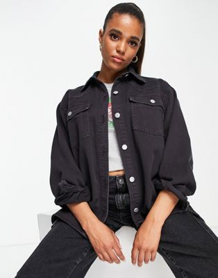 Chemises et blouses Monki - Chemise en jean de coton biologique - Noir