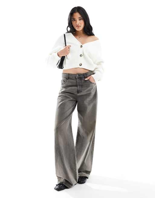 Monki chunky cropped cardigan in white, 2 of 4