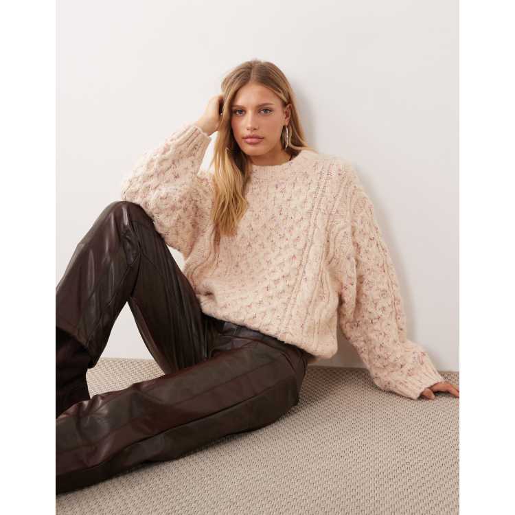 トップス andmary Kiki cable loose knit ivory ANDMARY】Kiki cable loose knit