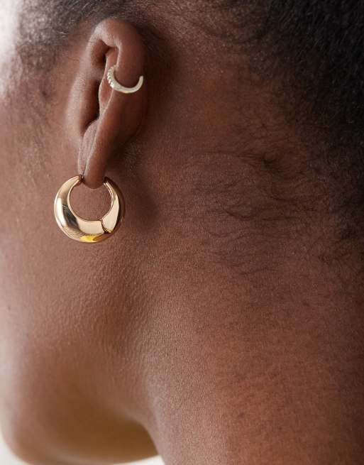Monki chunky teardrop hoop earrings in gold ASOS