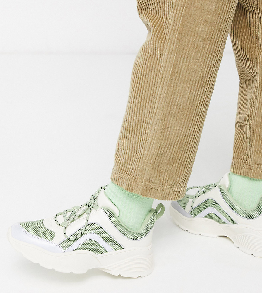 Monki chunky trainers in mint green