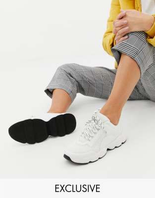 Monki chunky trainers in white | ASOS