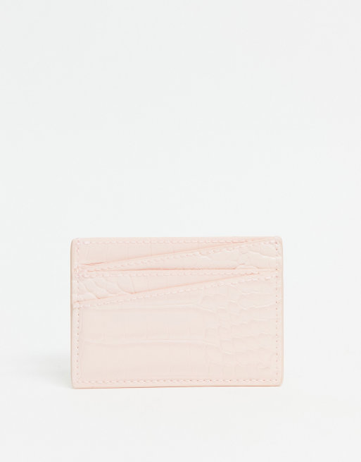 Monki Cia faux leather card holder case in pink