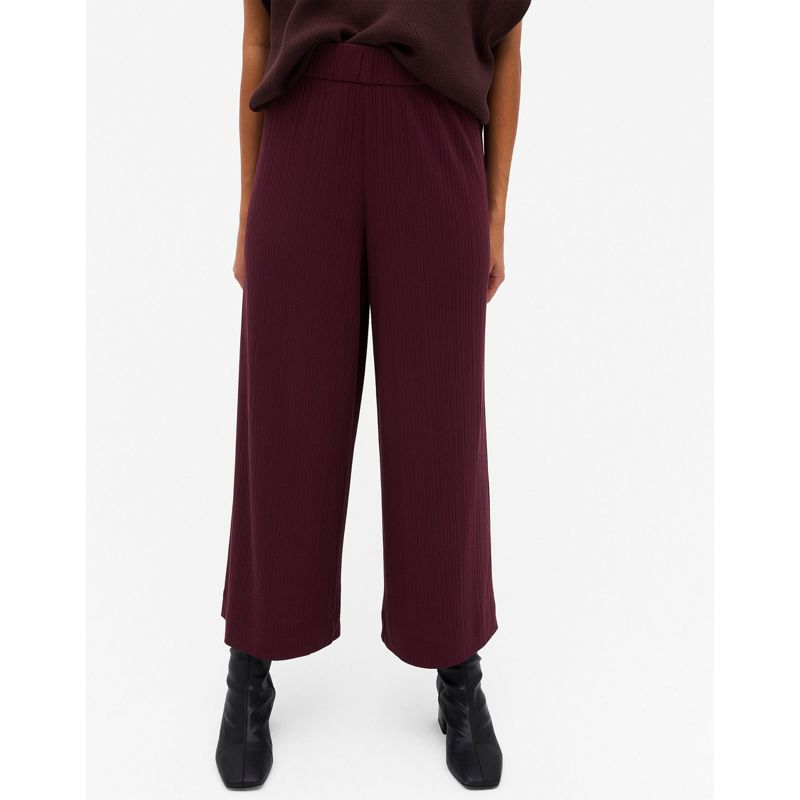 Pantaloni con fondo ampio Pantaloni e leggings Monki - Cilla - Pantaloni a coste con fondo ampio bordeaux