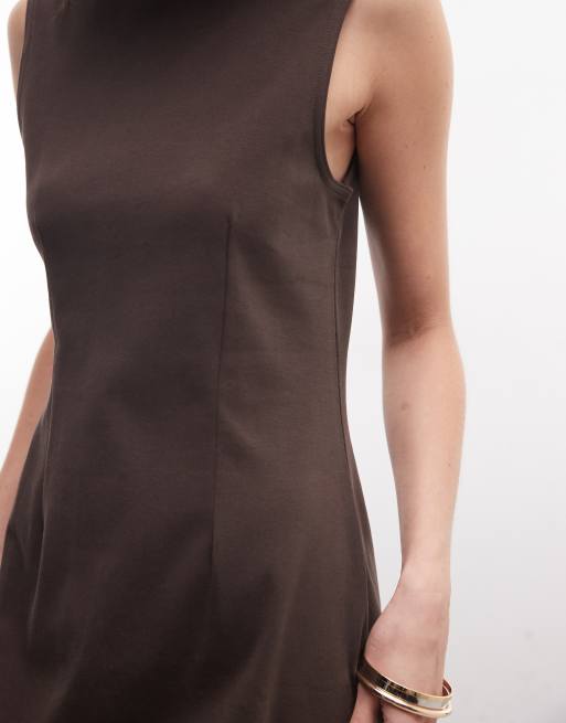 brown cinched waist dress Women's As Promised Brown Short Sleeve Cinched Waist Maxi Dress | Size: S