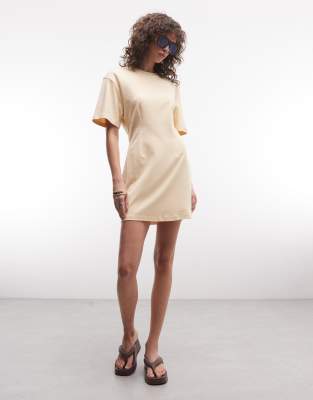 Monki Cinched Waist T-shirt Mini Dress In Multi