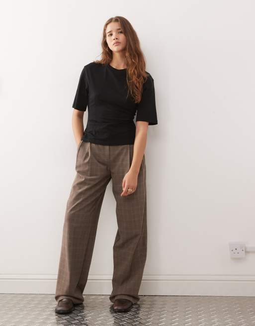 Monki cinched top in black