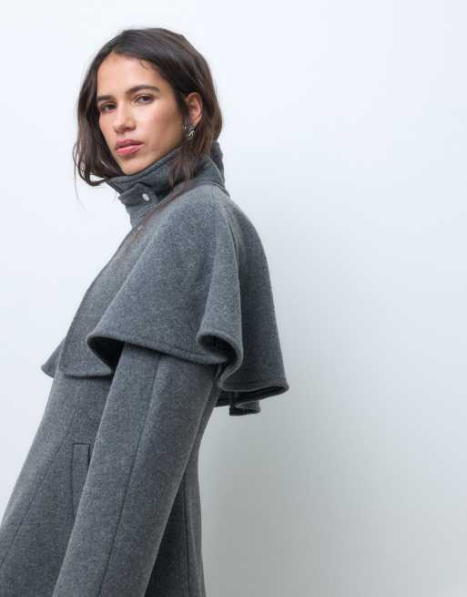Monki cinched waist wool mix jacket in dark grey, 2 of 5