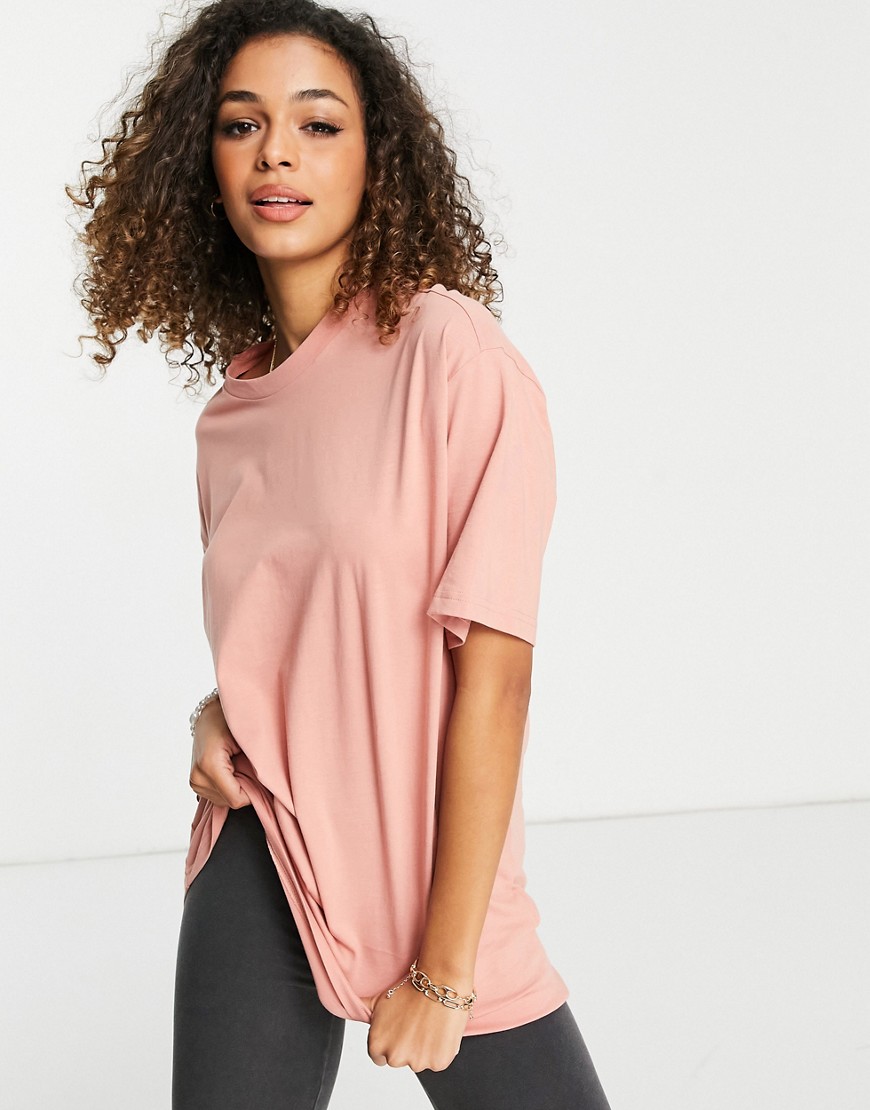 Monki Cissi cotton oversize t-shirt in rose pink - PINK
