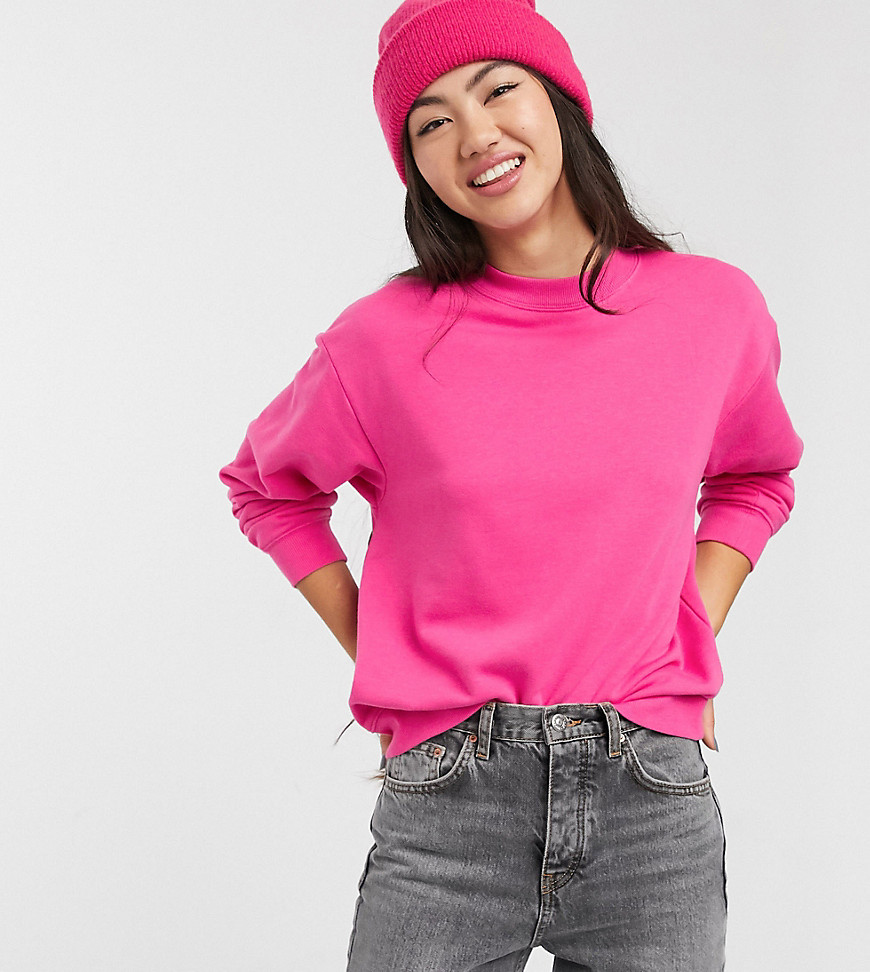 Monki classic round neck sweatshirt in pink