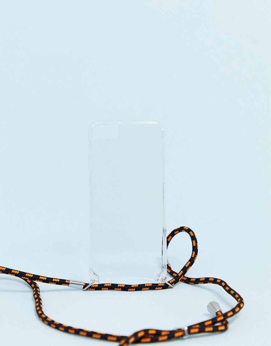 Monki clear iphone 6/7 and 8 case with multi color cord