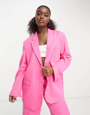  Other Stories co-ord single breasted blazer in hot pink