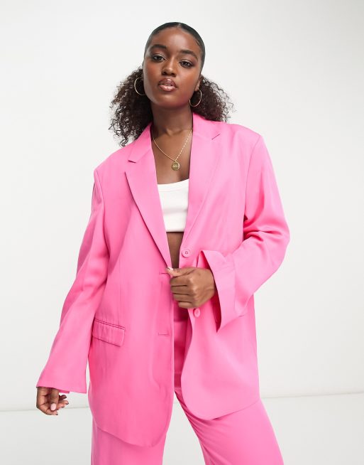 Bright pink trouser suit hotsell