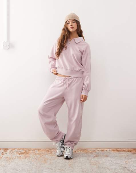 Monki co-ord joggers and sweatshirt in light pink - view 1