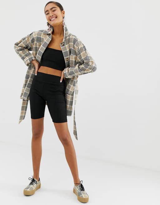 Monki coord legging shorts in black ASOS