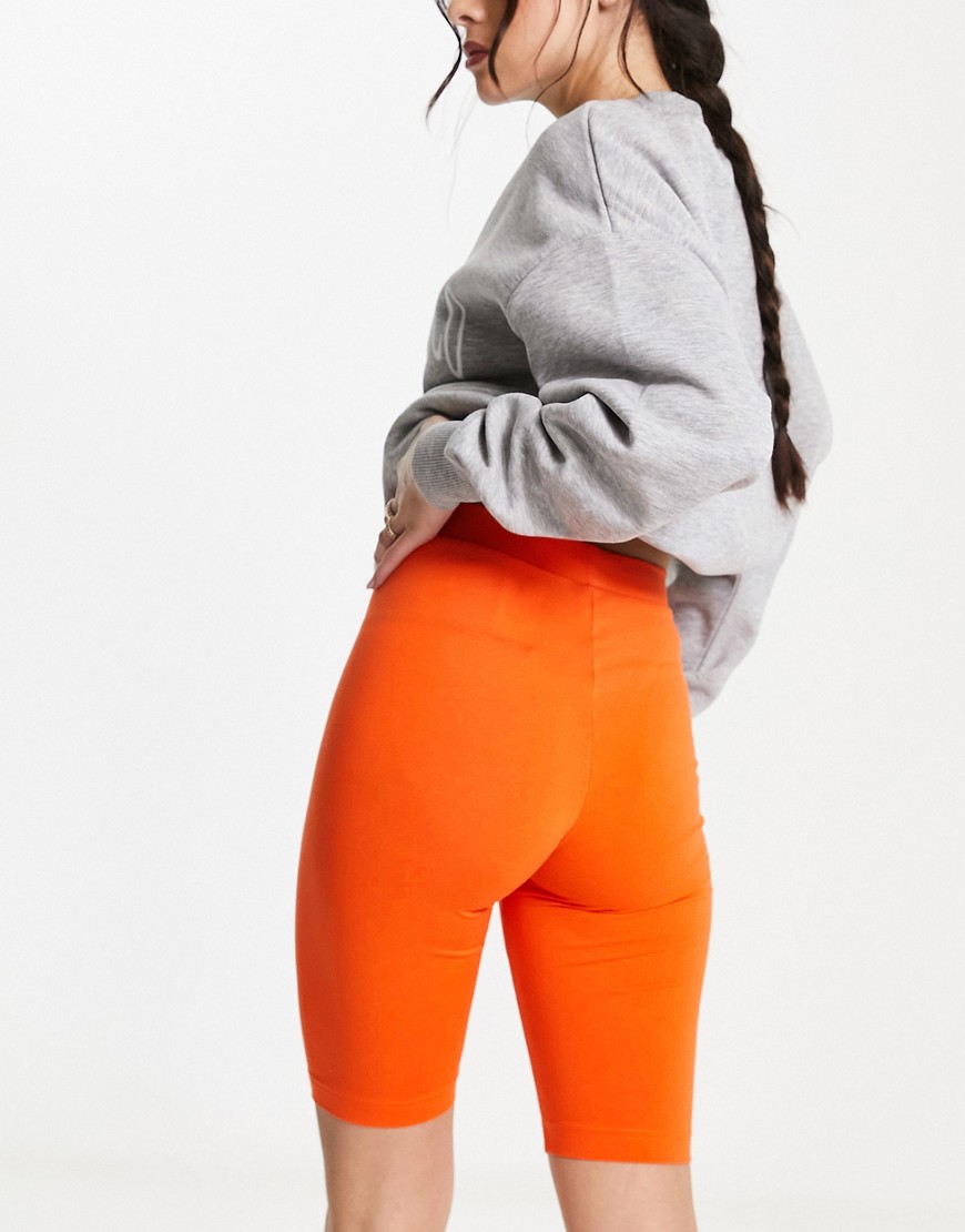 Monki co-ord legging shorts in orange