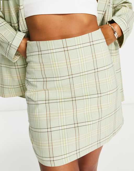 Lime green plaid clearance skirt