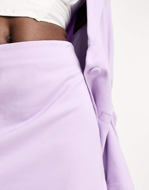 Monki co-ord mix and match mini skirt in lilac, 4 of 4