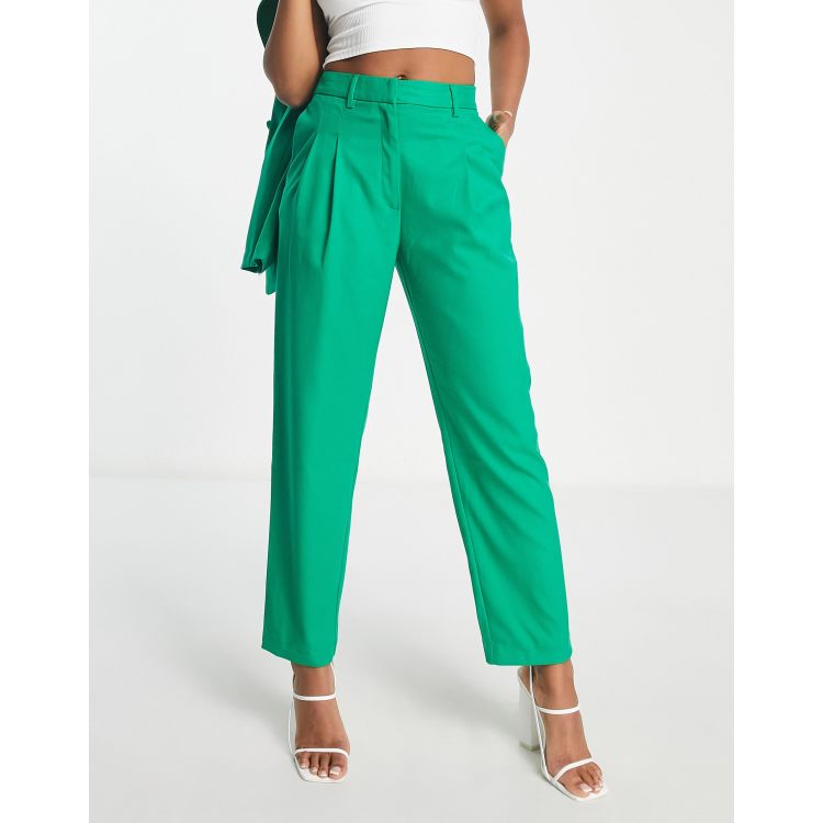 Monki co-ord mix and match tailored trousers in green, 1 of 4