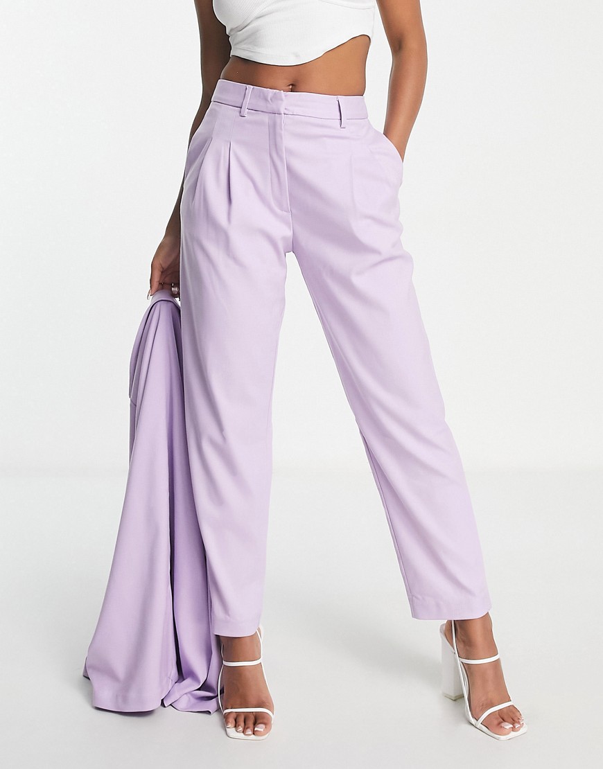 Monki co-ord mix and match tailored trousers in lilac-Purple
