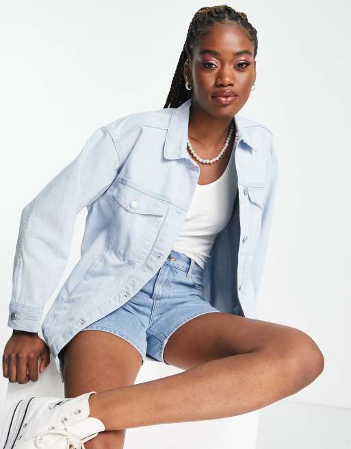 Pale blue denim store jacket