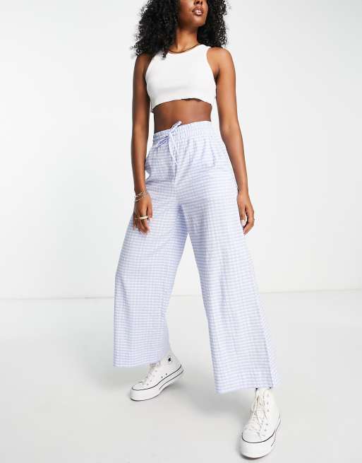 Blue gingham hot sale pants