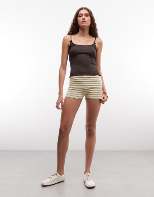 Monki co-ord set met brede rib in donkerbruin, 3 van 4