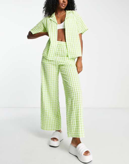 Green Gingham Check Co-ord Pants|226666801-Jelly-Bean