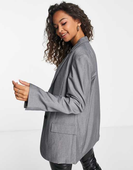 Monki co-ord tailored blazer in grey melange | ASOS