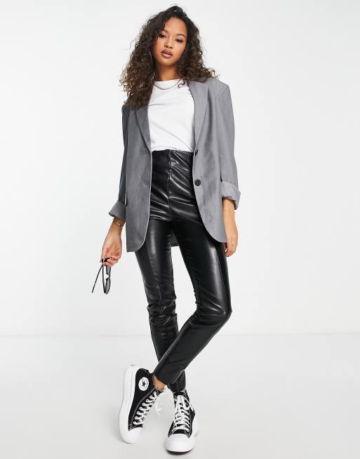 Monki co-ord tailored blazer in grey melange | ASOS