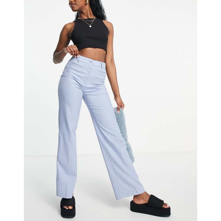 White and best sale blue pinstripe pants