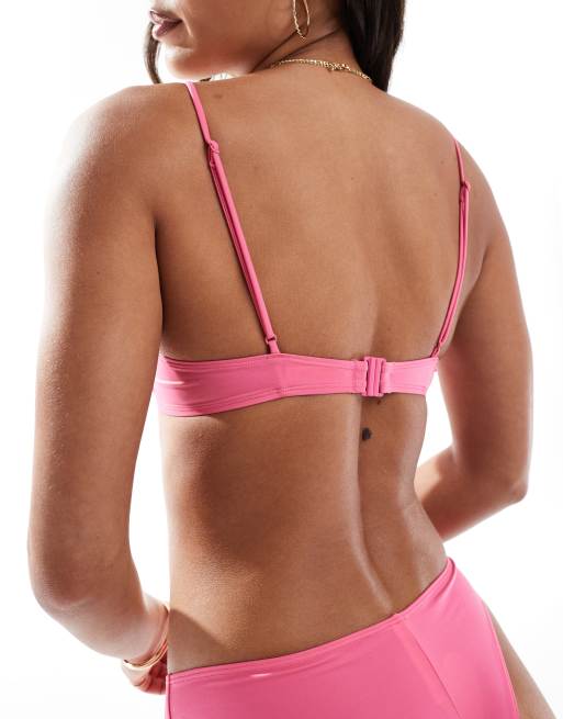 Monki co-ord wire bikini bra in pink, 4 of 4