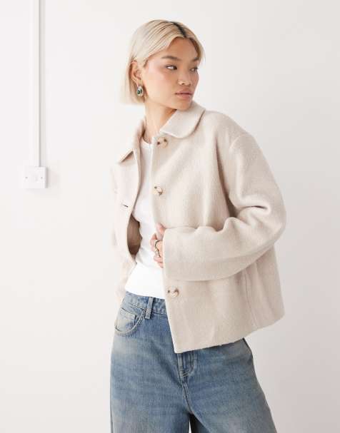 Monki coat in light beige - view 1