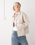 [Monki] Monki coat in light beige-Neutral S Light beige