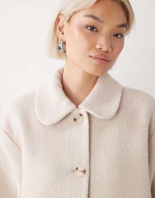 Monki Coat In White
