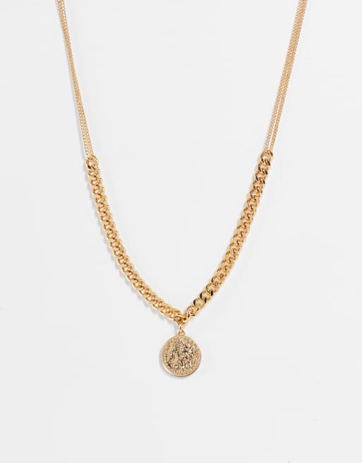 Monki coin chain necklace in gold ASOS