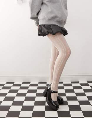 Monki - Collant traforati bianchi - view 1