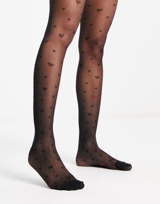 Collants Coton Motif Cœurs NEXT | Confort Texturé Pour Enfants - À Partir De 3 Ans - 3